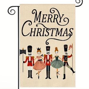 Nutcracker Garden Flag Merry Christmas Holiday Home Decor Brand New